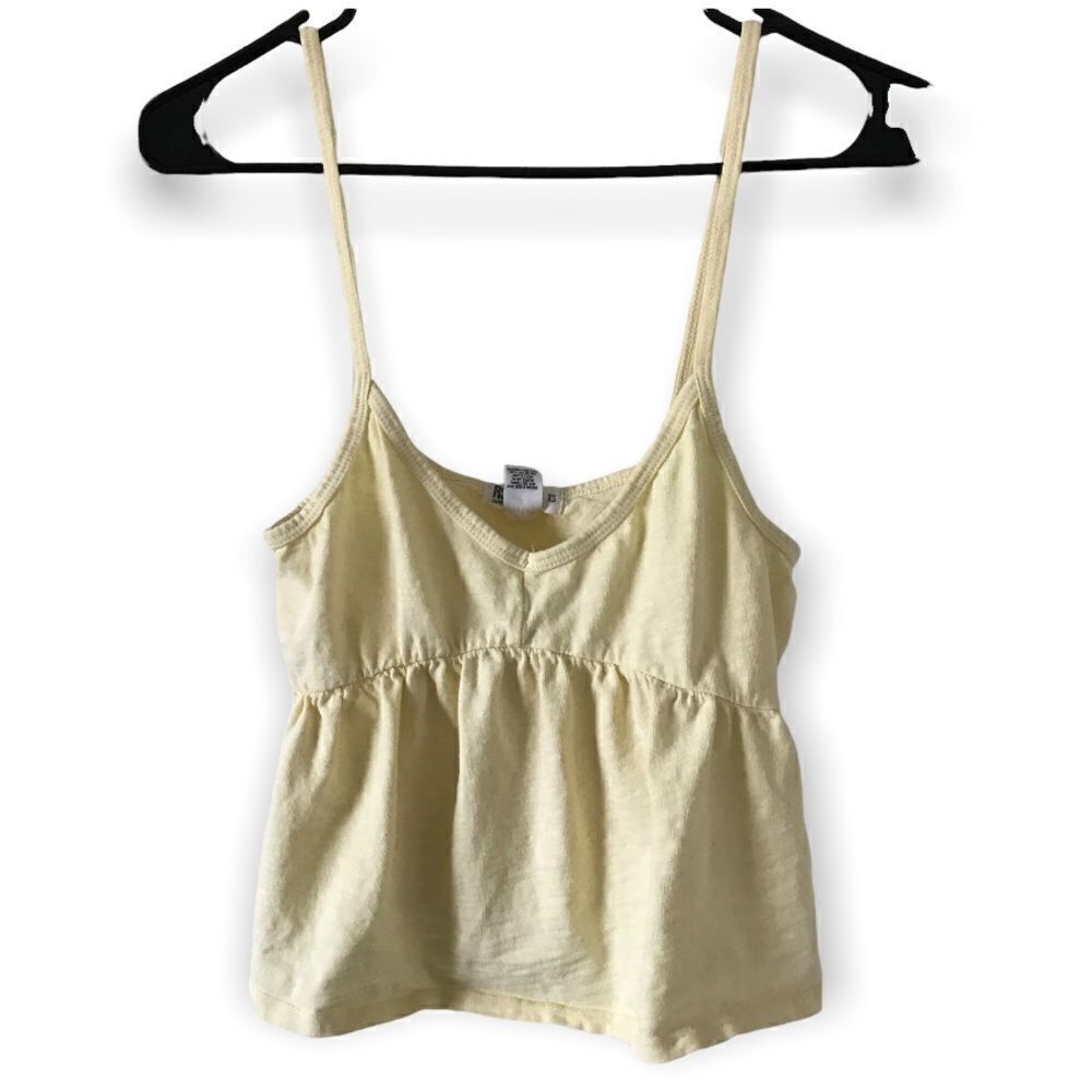 3/$15 RSQ yellow spaghetti strap crop tee